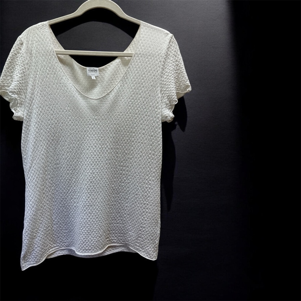 vintage Armani Collezioni Textured Short Sleeve Top size 14